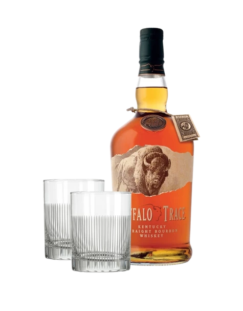 Buffalo Trace Kentucky Straight Bourbon Whiskey With ReserveBar Rocks Glass 3 Buffalo Trace Kentucky Straight Bourbon Whiskey With ReserveBar Rocks Glass