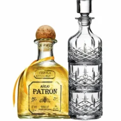 Patrón Añejo With Markham By Waterford Stacking Decanter & Tumbler Set Of 2